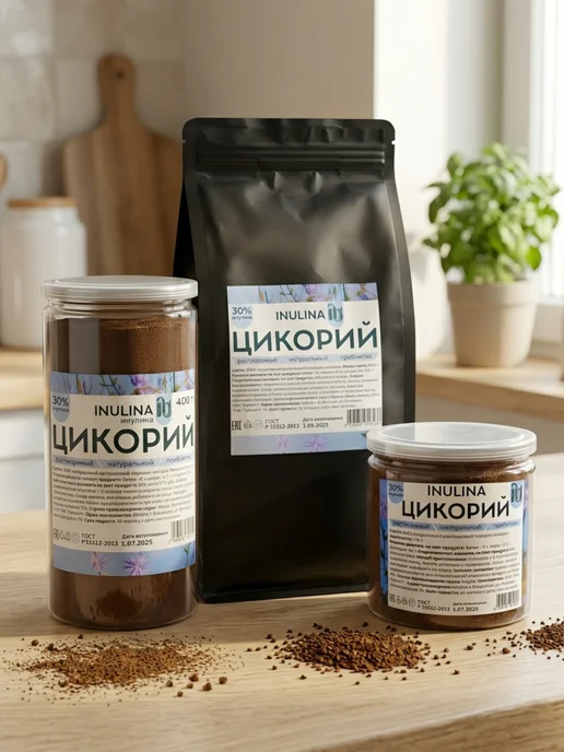 Инулина Цикорий растворимый натуральный без кофеина 1000 гр, 400 г, фото 2