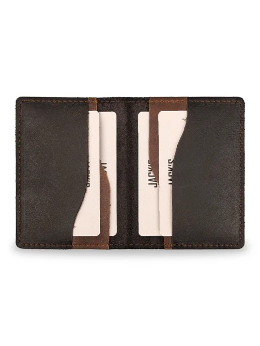 Jack's Square Кожаный картхолдер Tom Vintage Brown, коричневый, фото 7