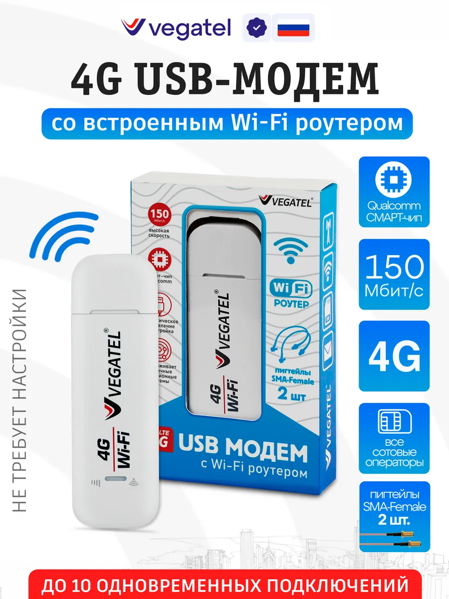 Модем USB 4G WiFi роутер для ноутбука для любых сим карт