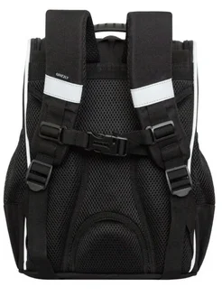 Школьный рюкзак для 1-4 начальных классов RAm-585-6/1 Grizzly. Цвет белый, черный. Вид 4.