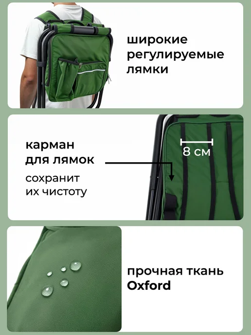 Classmark Стул рюкзак туристический складной, вариант, фото 4