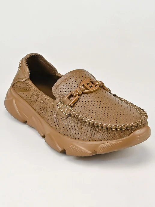 NN_ShoeS Мокасины женские летние кожаные, коричневый, фото 5