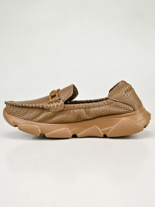 NN_ShoeS Мокасины женские летние кожаные, коричневый, фото 6