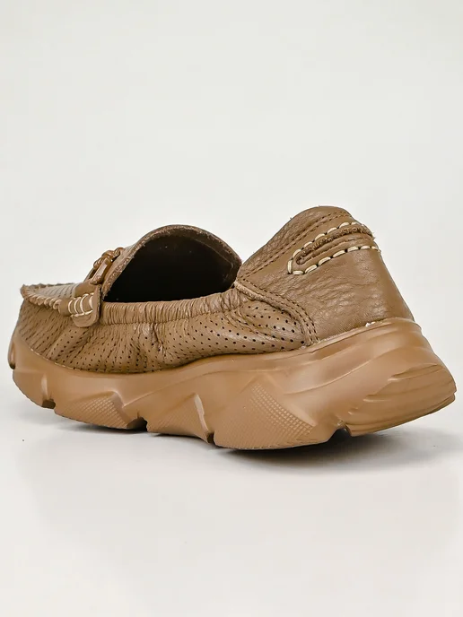 NN_ShoeS Мокасины женские летние кожаные, коричневый, фото 7