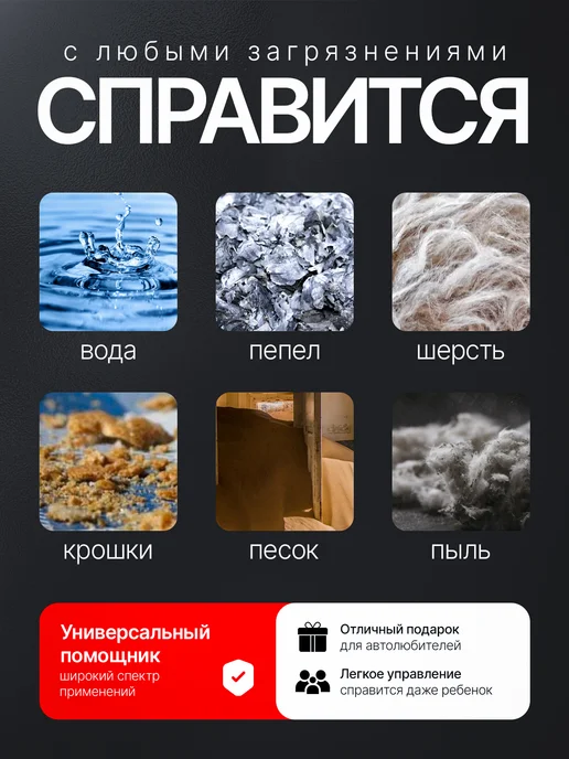 Пылесос для автомобиля автопылесос беспроводной, черный, фото 4