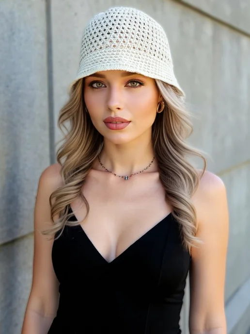 Guerra&Bruno шляпа ажурная летняя, бежевый, фото 4