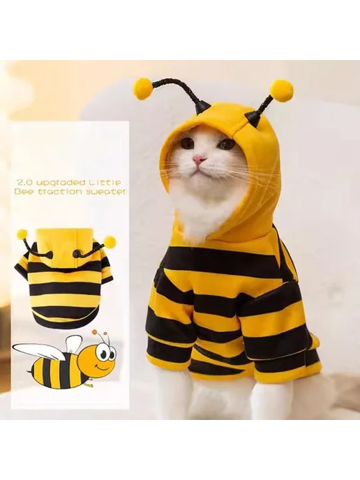 Костюм для кошки Пчелка разные стили XXL Черный, черный, фото 2