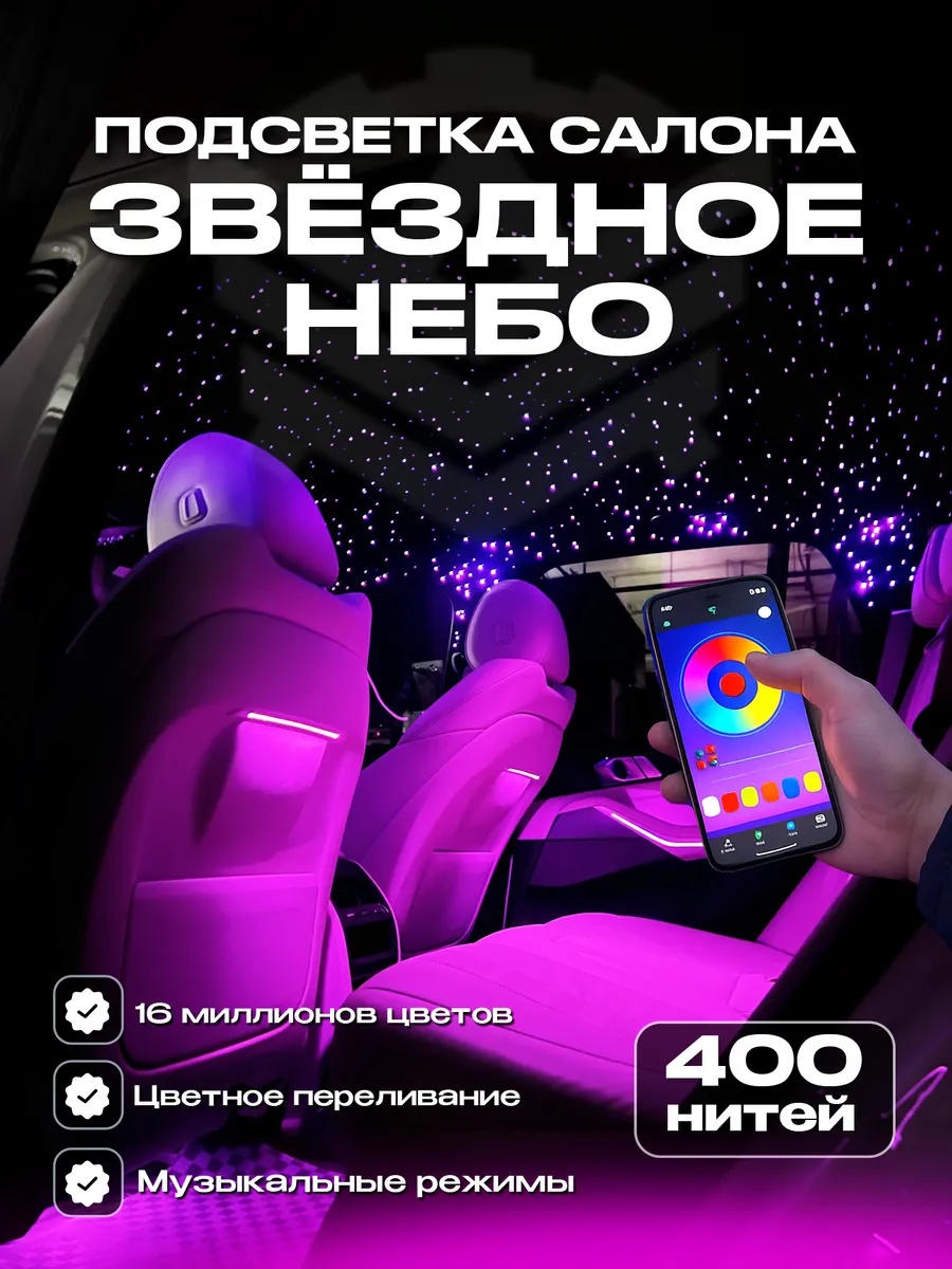 Звездное небо (mini) в потолок (400 нитей)