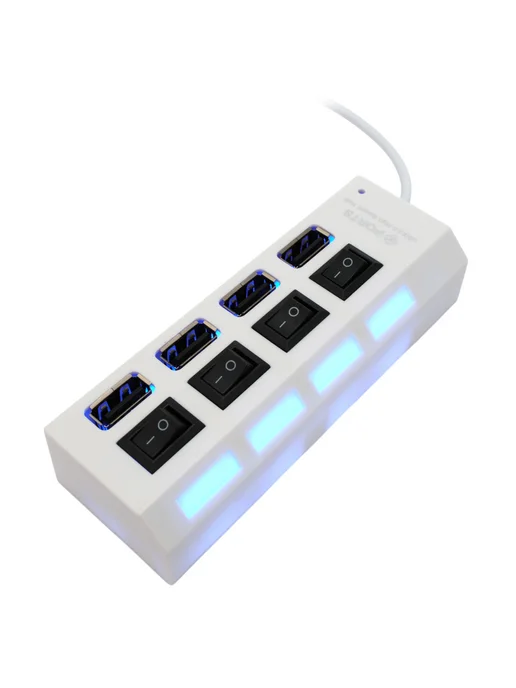 GEMBIRD USB HUB 2.0 4 порта 4 в 1, белый, фото 6