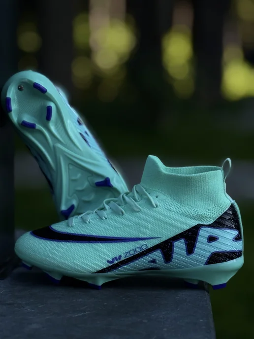 Nike Бутсы футбольные с шипами, голубой, фото 5