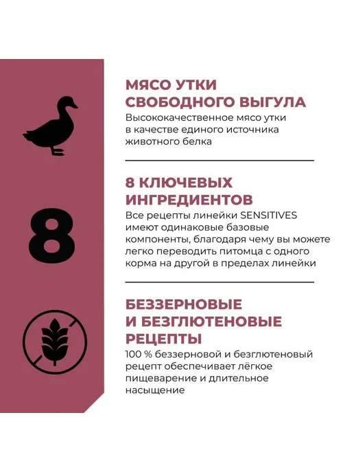 Сухой корм GO'KITCHEN Sensitivities для собак, утка, 5,44 кг, фото 3