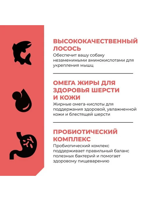 Сухой корм GO'KITCHEN Hair Skin для собак, лосось, 9,98 кг, фото 3