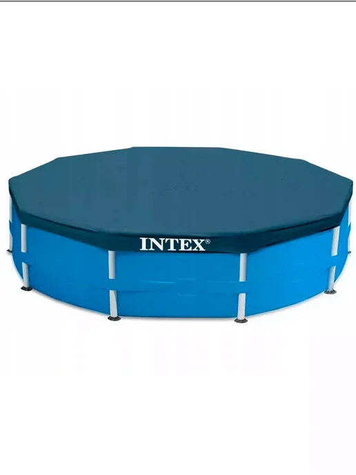 INTEX OFFICIAL Тент чехол крышка для каркасного бассейна 305 см, синий, фото 5