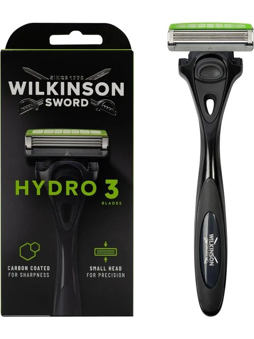 Wilkinson Sword Hydro 3 Carbon Бритвенный станок с 1 кассетой, черный