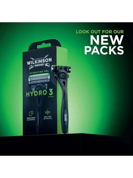 Wilkinson Sword Hydro 3 Carbon Бритвенный станок с 1 кассетой, черный, фото 2