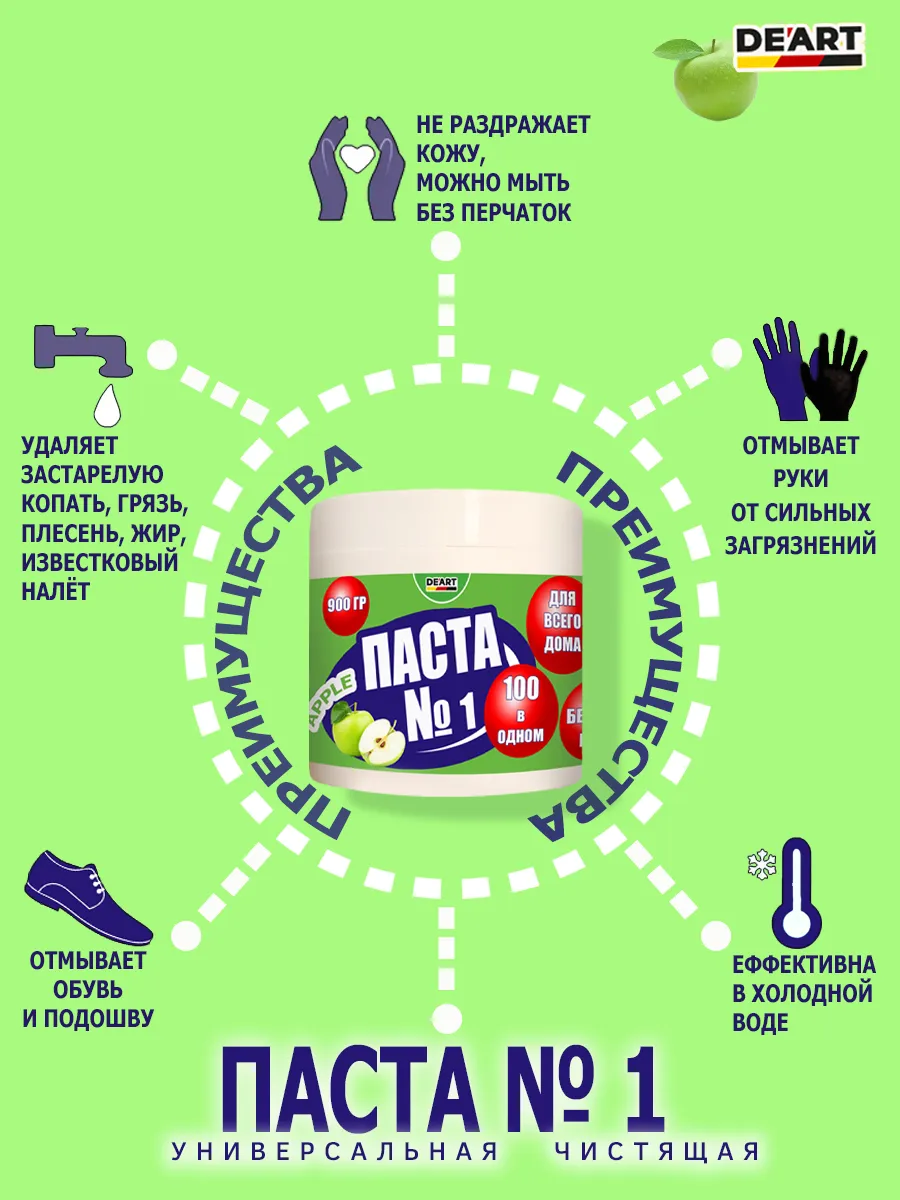 Чистящая паста №1 для уборки 0,9кг фото 4