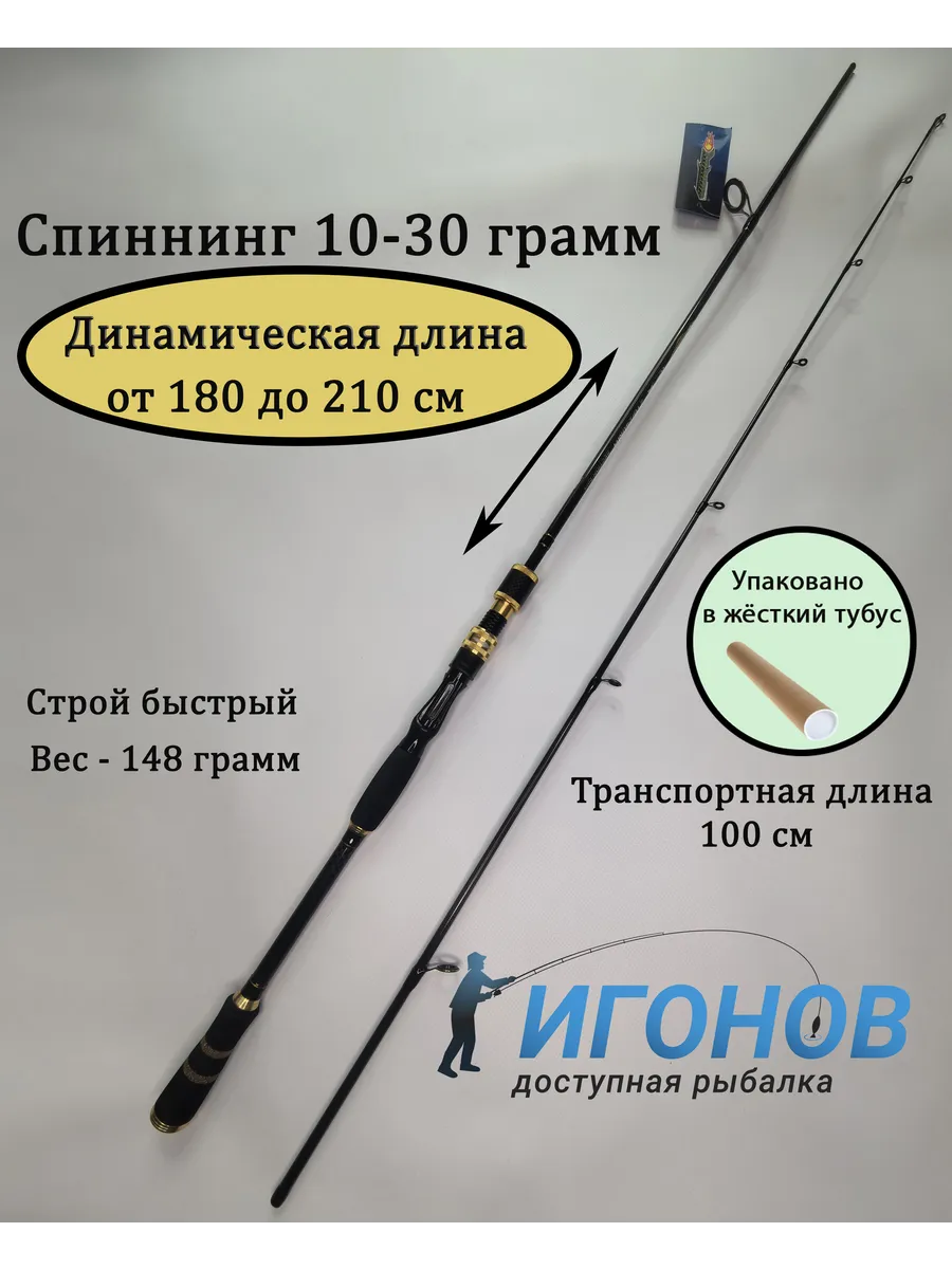 Спиннинг для рыбалки с переменной длиной 180-210 см
