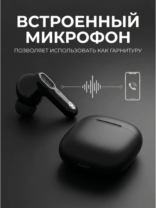 MOBIKAS Наушники беспроводные для андроид и iPhone, черный, фото 5