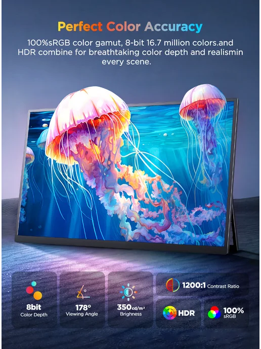 Uperfect 15.7-дюймовый 16 9 UHD IPS портативный монитор 4K 2160P, вариант, фото 4