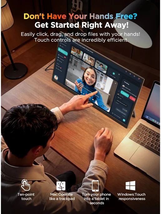 Uperfect 15.7-дюймовый 16 9 UHD IPS портативный монитор 4K 2160P, вариант, фото 7