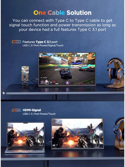 Uperfect 15.7-дюймовый 16 9 UHD IPS портативный монитор 4K 2160P, вариант, фото 8