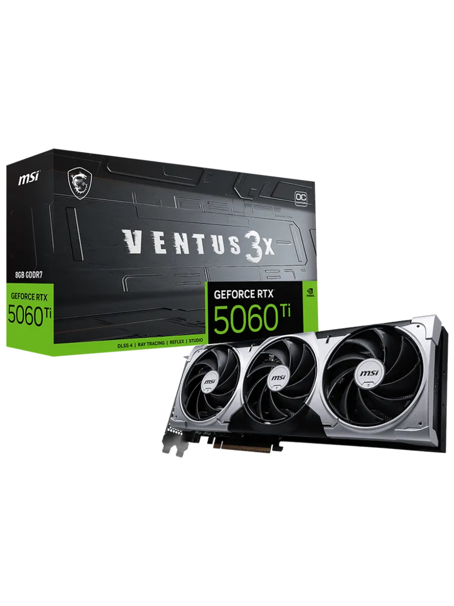 Видеокарта RTX 5060 Ti 8 ГБ RTL (RTX 5060 Ti 8G VENTUS 3X OC MSI 419907621 купить в интернет‑магазине Wildberries