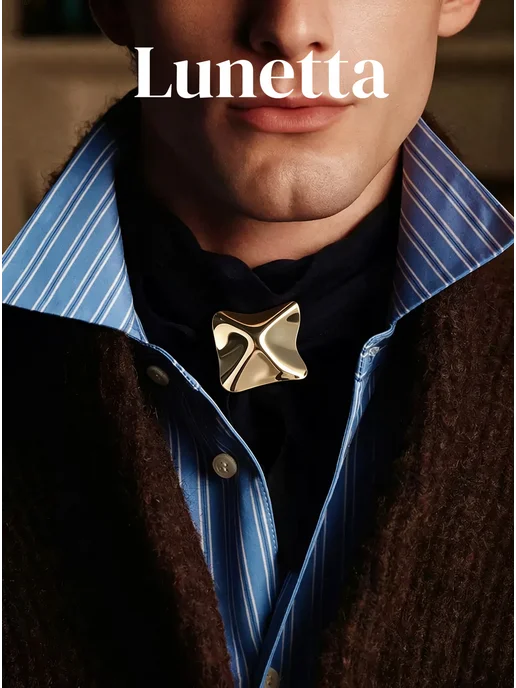 Lunetta Брошь металл крупная, желтый, фото 7