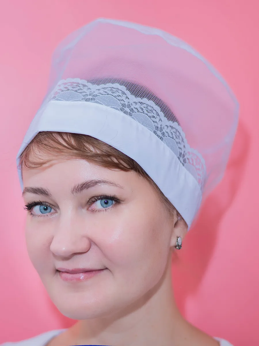 колпак повара белый ажурный сетка