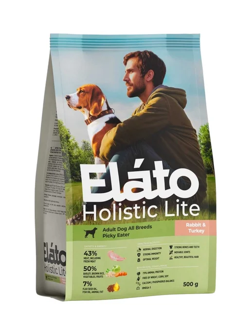 Сухой корм Eláto для собак, индейка, кролик, 0,5 кг, фото 2