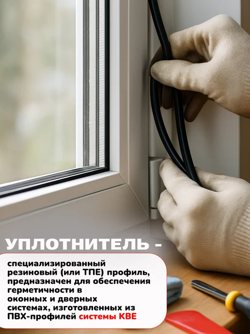 AK-S Уплотнитель резинка для окон пластиковых системы KBE, вариант, фото 2