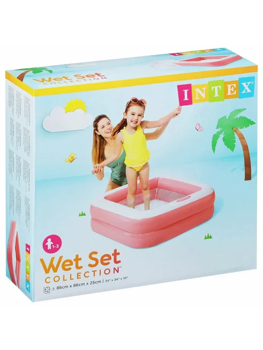 Intex Бассейн детский надувной "Игровая коробка", розовый, фото 2