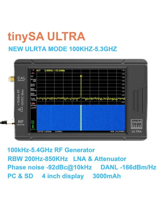 Seesii TinySA ULTRA 4" анализатор спектра LNA Генератор сигналов, вариант, фото 4