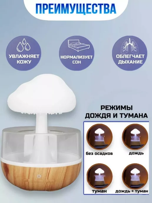 RuMir Увлажнитель с подсветкой Гриб, белый, фото 2