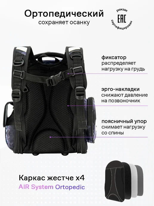 ярко-ярко 4в1 Рюкзак школьный для мальчика, вариант, фото 2