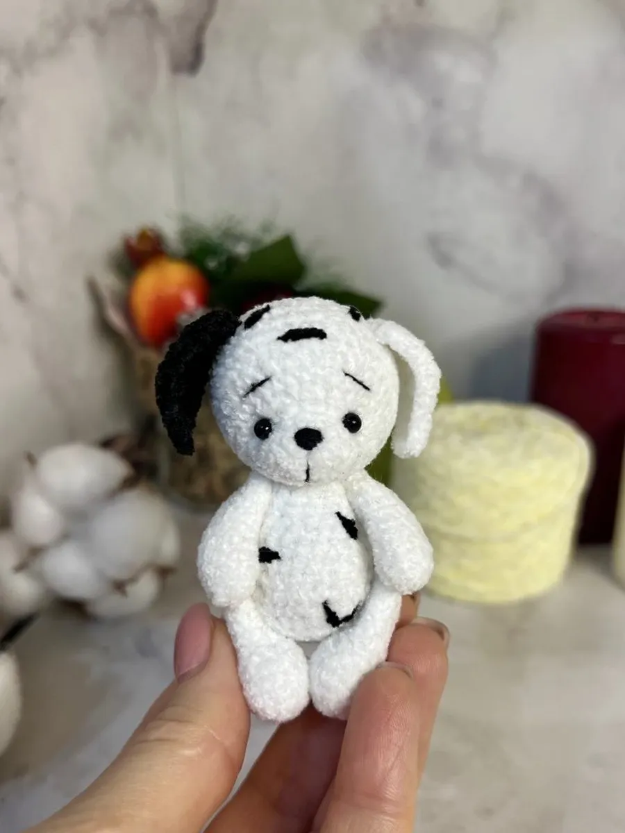 Вязаная игрушка собачка ручной работы