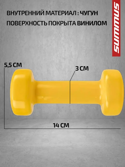 Getfit Гантели обрезиненные для фитнеса 0,5 кг, 1 кг, фото 5