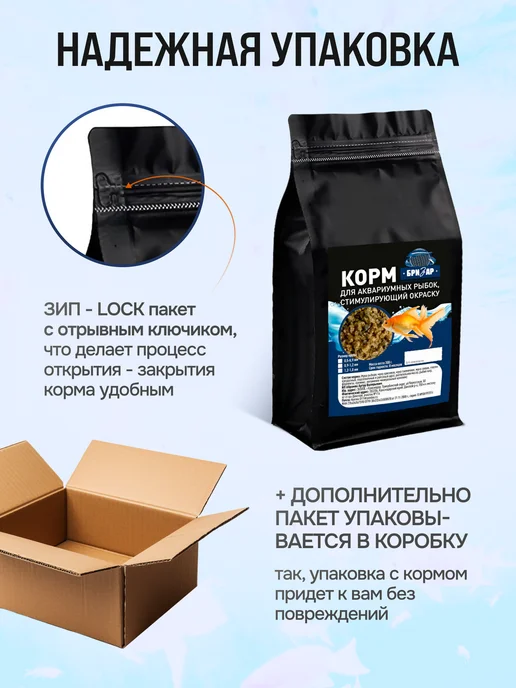Бризар Корм для аквариумных рыбок сухой в гранулах 1,2 -1,8 мм, вариант, фото 5