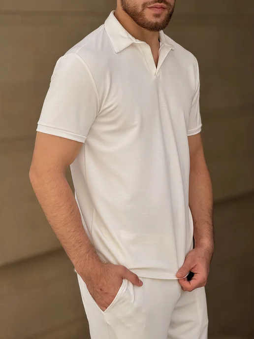Martin wear Костюм летний с поло футболкой, бежевый, фото 7