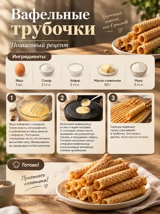 Вафельница для тонких вафель и трубочек 1500Вт, 1500 Вт, фото 6