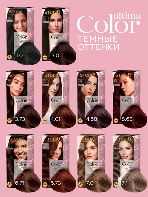 Essem Hair Studio Professional Стойкая краска для волос Ultima 1.0 черный натуральный 2 шт, 2 шт, фото 8