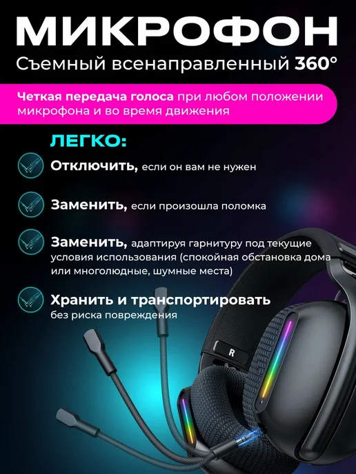 URZUS Наушники беспроводные с микрофоном Ninja UR-5524115, черный, фото 4