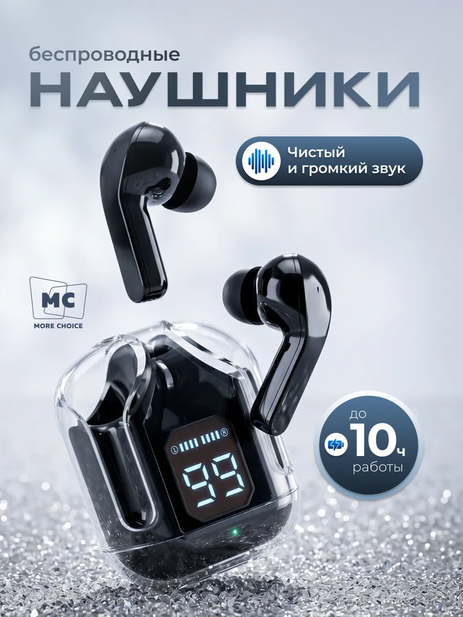 Наушники беспроводные с шумоподавлением для айфона и андроид
