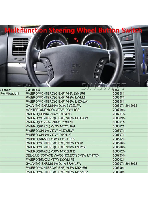 Кнопка управления аудио на руль для Mitsubishi Pajero 07-19, вариант, фото 5