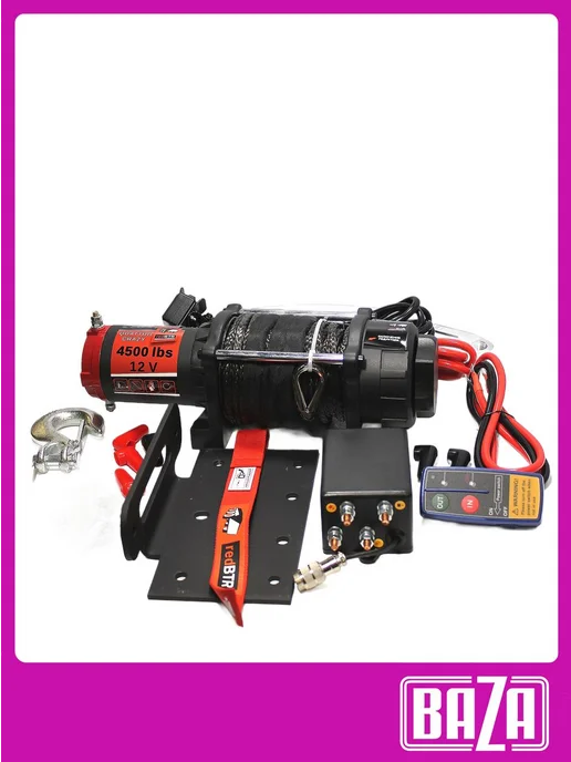 REDBTR Лебедка Quattro Crazy 4,5S 12v (UTV ATV),2040кг 176 1, 2040 кг
