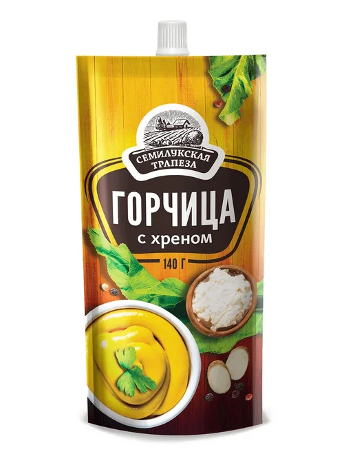 Семилукская Трапеза Горчица с хреном, 140 г, 2 шт, 140 г, 2 шт, фото 2