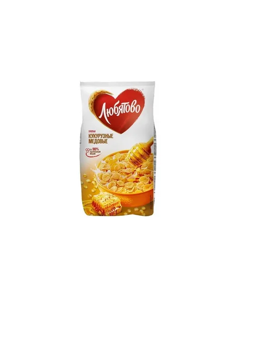 Любятово Кукурузные хлопья медовые 250г готовый (комплект из 2 шт), 250 г