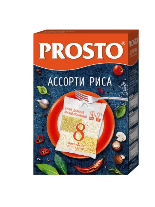 Просто Ассорти риса 8 п х 62.5 г 500 г, 62,5 г, 500 г
