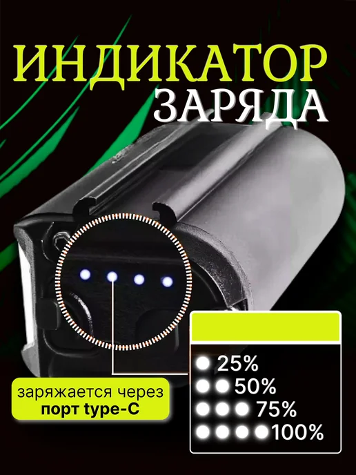 Growidea Фонарь фара передняя на руль велосипеда, самоката, черный, фото 5