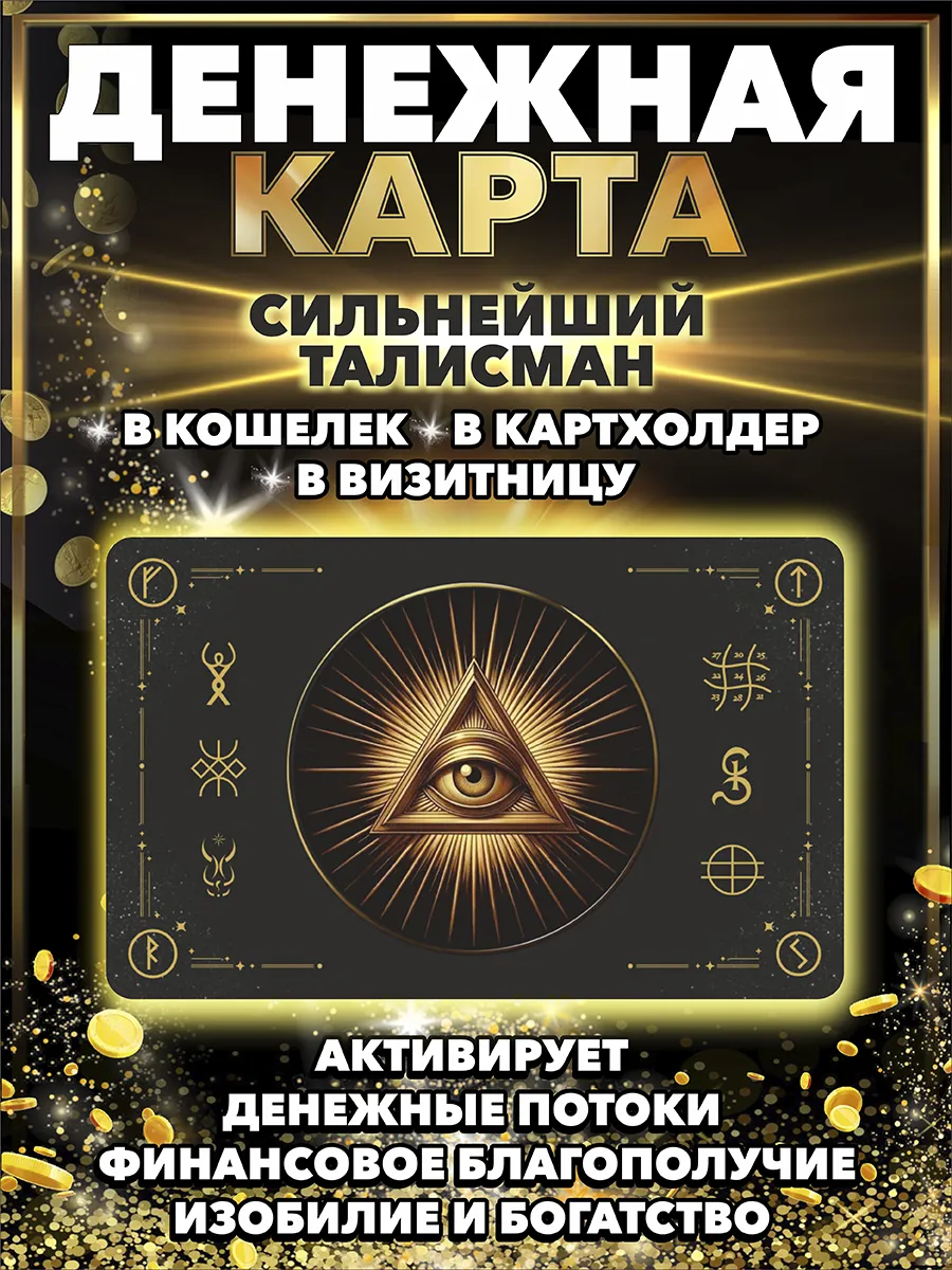 Денежная карта желаний талисман удачи оберег в кошелек
