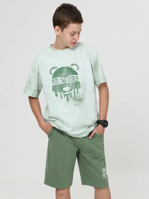 MODESTREET подростковая одежда Костюм спортивный детский с шортами футболкой, вариант, фото 2